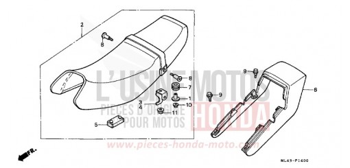 SIEGE/MOULURE DE SIEGE CB450SJ de 1988
